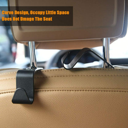 URAQT Car Headrest Hooks 6 Pack for Bags & Groceries Black