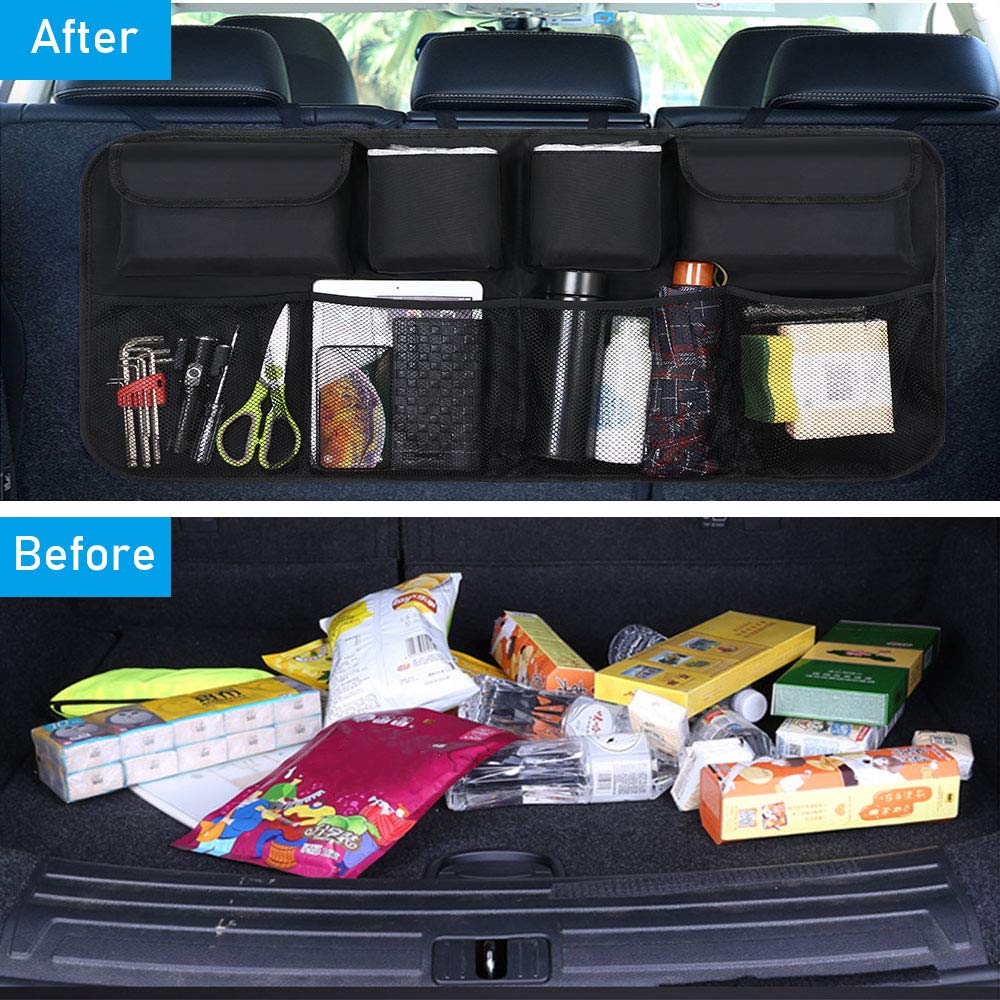 URAQT Car Trunk Organizer Bag Multi Pocket Black