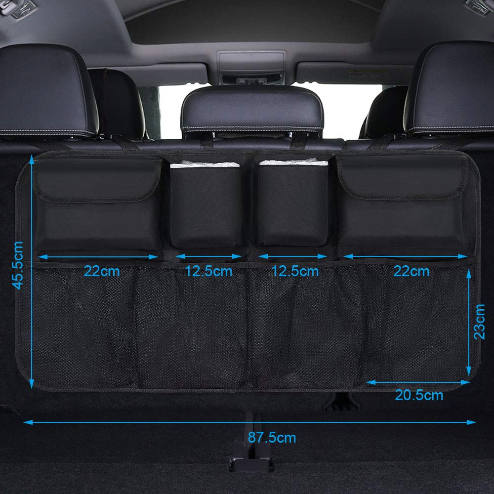 URAQT Car Trunk Organizer Bag Multi Pocket Black