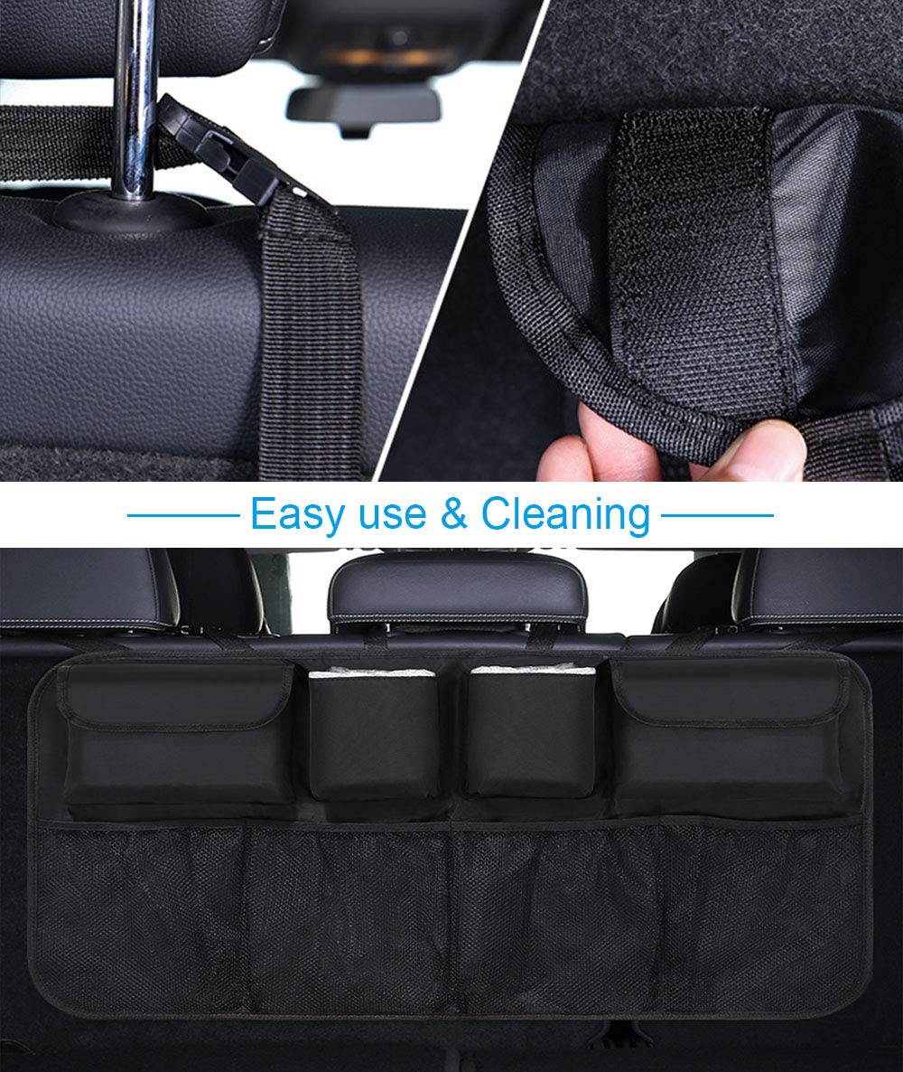 URAQT Car Trunk Organizer Bag Multi Pocket Black
