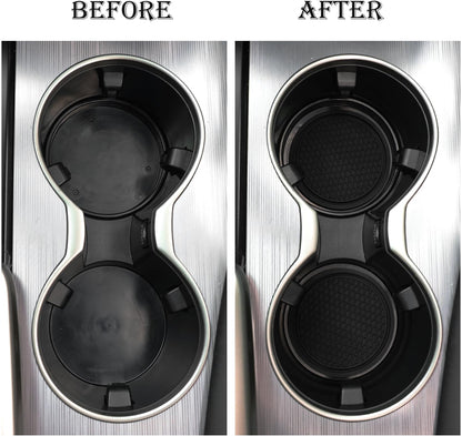 SINGARO Car Cup Holder Coasters 4 Pack Non-Slip Black
